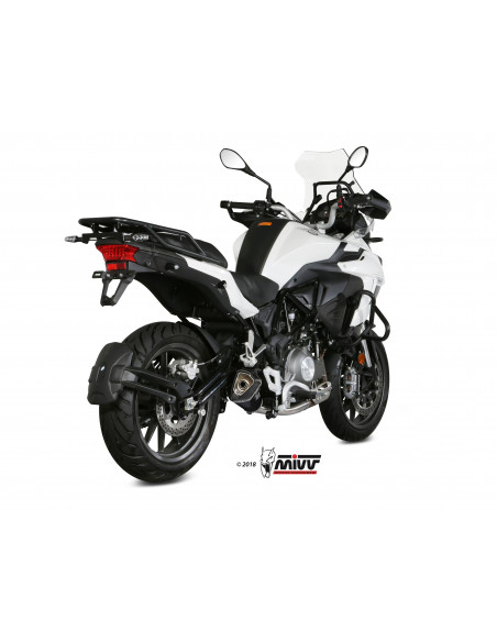 Silencieux Double Gun MIVV Full INOX Noir Pour Benelli 502c - Homologué Route, Acier Inoxydable
